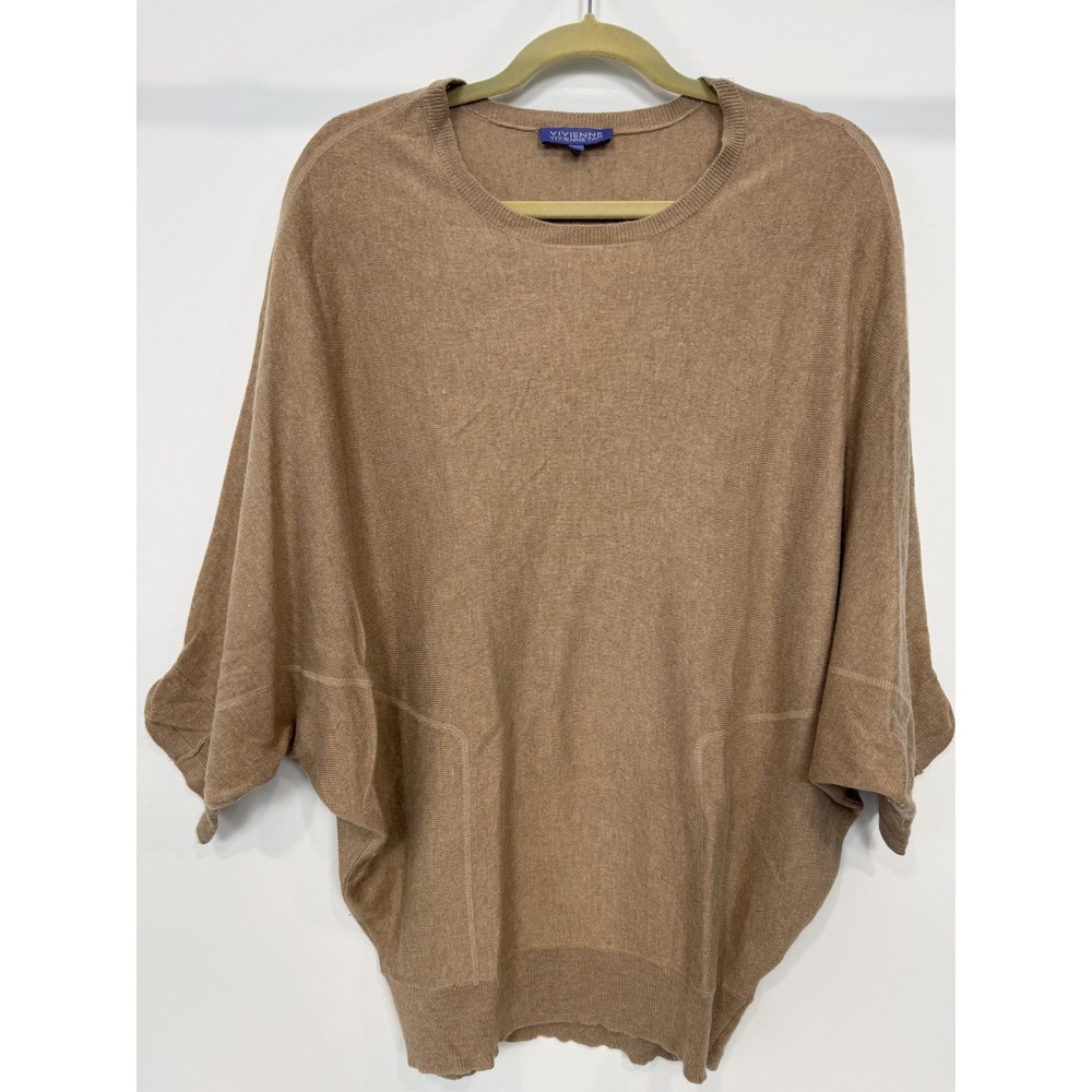 Vivienne Tam Brown Dolman Sleeve Knit Sweater Viscose Wool Blend Size L